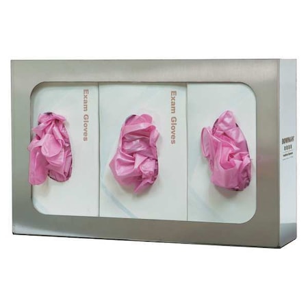Glove Dispenser, Stainless Steel, Holds (3) Boxes, Silver, 10 in H x 16 in W x 4 in D MPN:GS-006