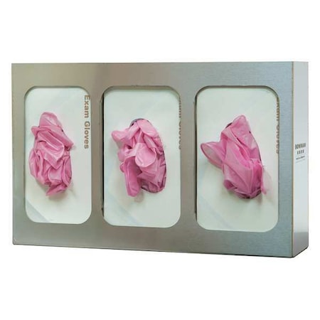 Glove Dispenser, Stainless Steel, Holds (3) Boxes, Silver, 10 in H x 16 in W x 4 in D MPN:GS-123