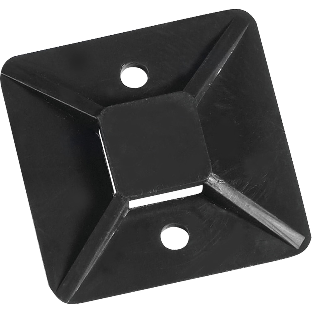 Partners Brand Cable Tie Mounts, 1.5in x 1.5in, Black, Case Of 100 MPN:CTM15B