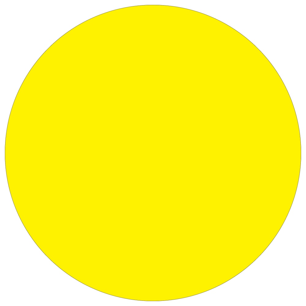 Tape Logic Removable Inventory Labels, DL1389FY, Round, 1in, Fluorescent Yellow, Roll Of 500 MPN:DL1389FY