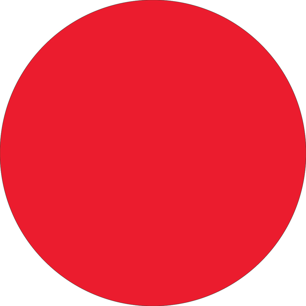 Tape Logic Removable Round Color Inventory Labels, DL614G, 3in, Fluorescent Red, Pack Of 500 MPN:DL614G