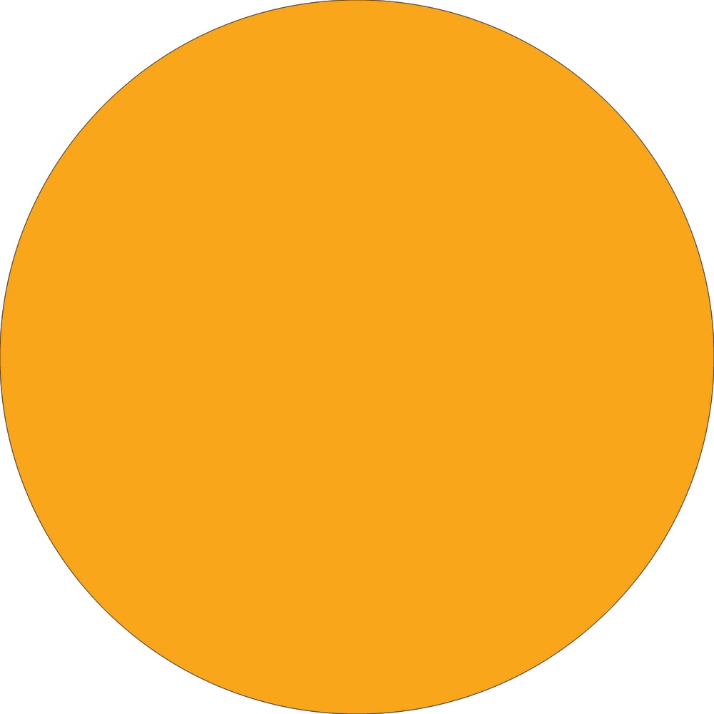 Tape Logic Removable Round Color Inventory Labels, DL614H, 3in, Fluorescent Orange, Pack Of 500 MPN:DL614H