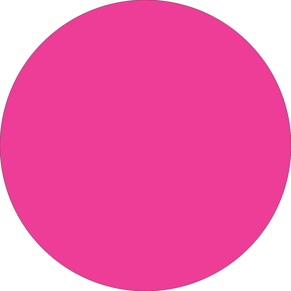 Tape Logic Removable Round Color Inventory Labels, DL614K, 3in, Fluorescent Pink, Pack Of 500 MPN:DL614K