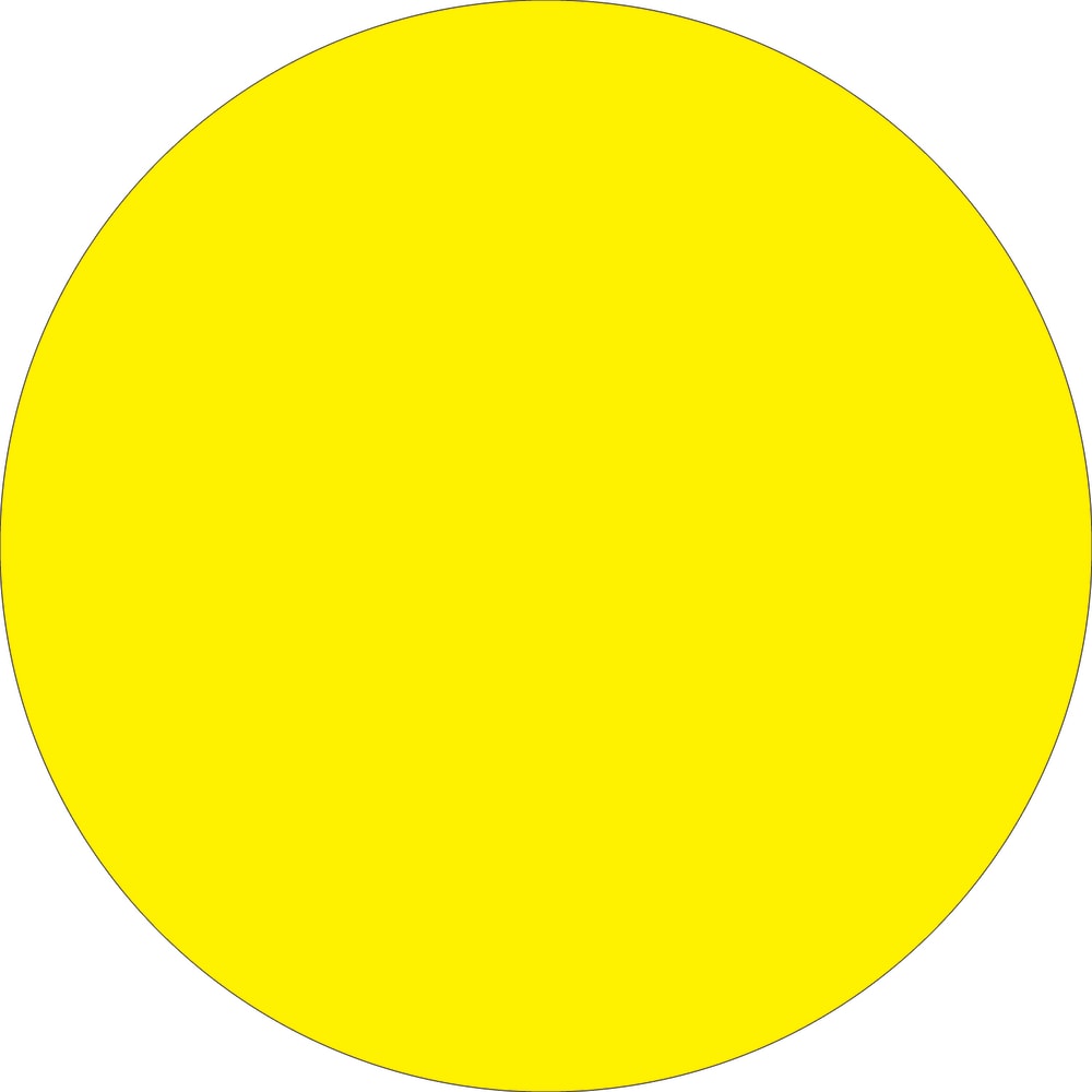 Tape Logic Removable Round Color Inventory Labels, DL614L, 3in, Fluorescent Bright Yellow, Pack Of 500 MPN:DL614L