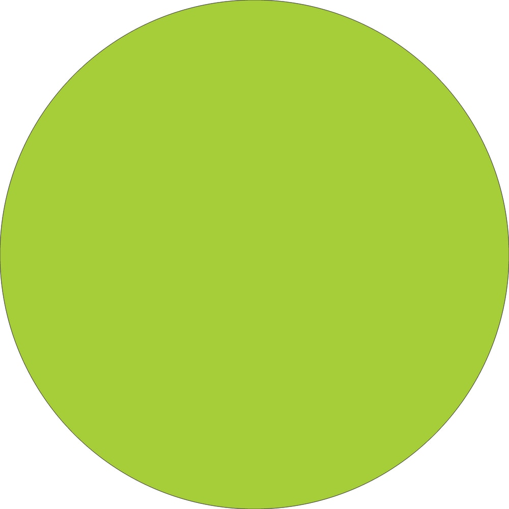 Tape Logic Removable Round Color Inventory Labels, DL615J, 4in, Fluorescent Green, Pack Of 500 MPN:DL615J