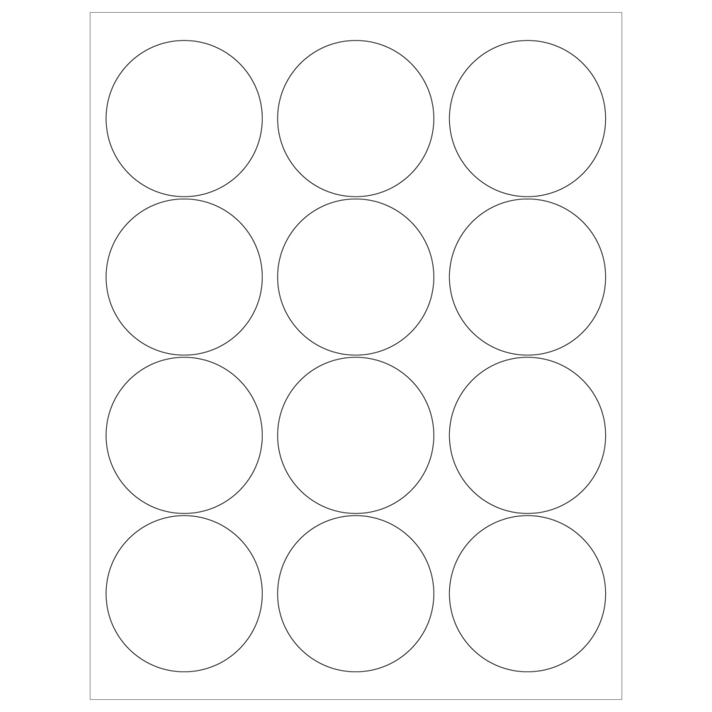 Tape Logic Inkjet/Laser Labels, LL146, Round, 2 1/2in, White, Case Of 1, 200 MPN:LL146