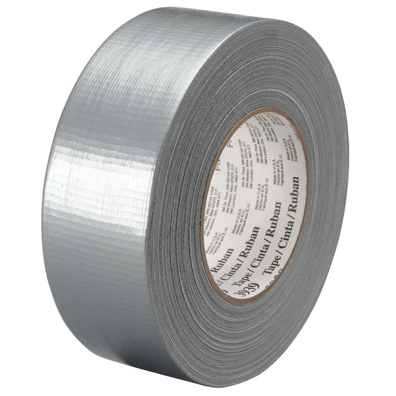 3M 3939 Tartan Duct Tape, 3in Core, 1in x 180ft, Silver, Case Of 3 MPN:T98639393PK