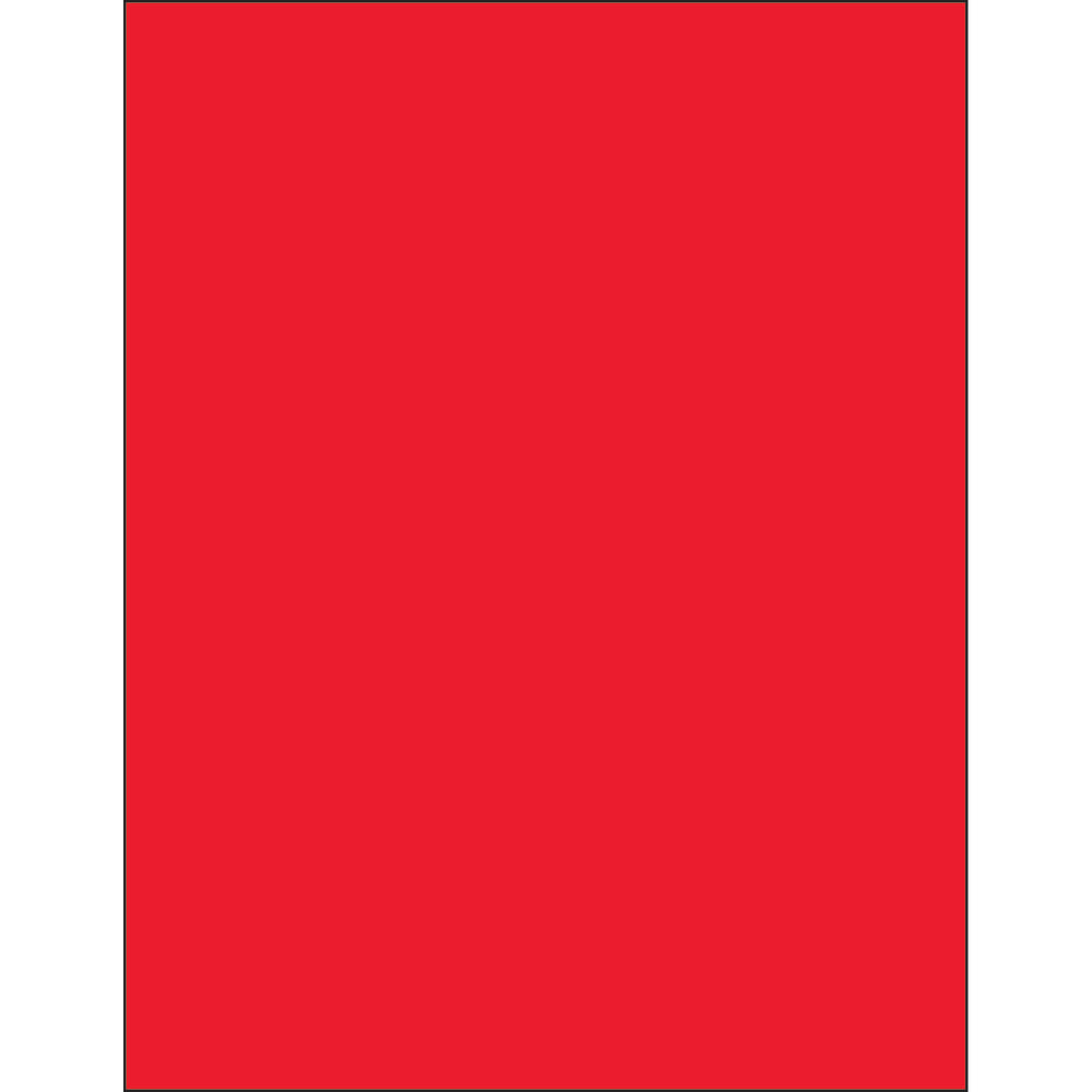 Tape Logic Permanent Labels, LL185RD, Rectangle, 8 1/2in x 11in, Fluorescent Red, Case Of 100 MPN:LL185RD