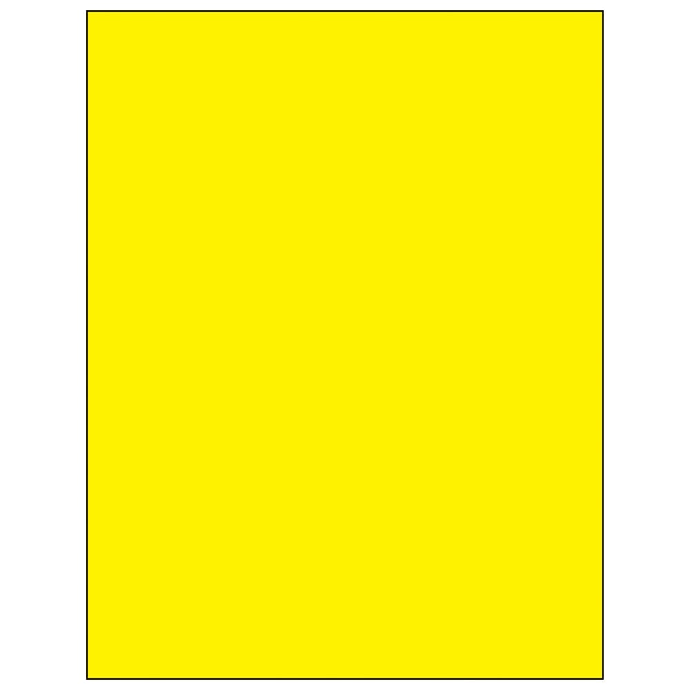 Tape Logic Permanent Labels, LL185YE, Rectangle, 8 1/2in x 11in, Fluorescent Yellow, Case Of 100 MPN:LL185YE