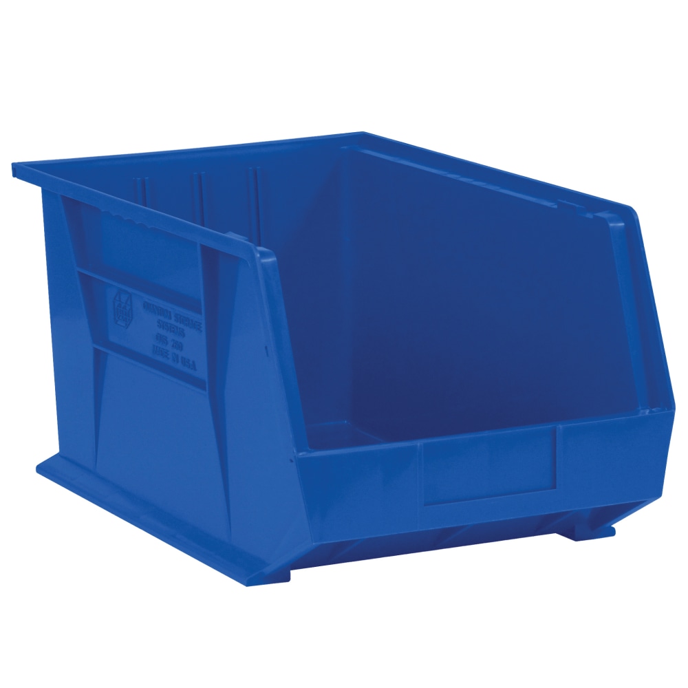 Partners Brand Plastic Stack & Hang Bin Boxes, Small Size, 5 3/8in x 4 1/8in x 3in, Blue, Pack Of 24 MPN:BINP0543B