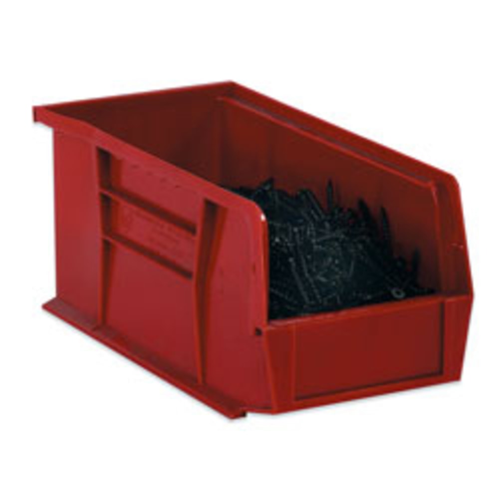B O X Packaging Plastic Stackable Bin Boxes, Small Size, 7 3/8in x 4 1/8in x 3in, Red, Case Of 24 MPN:BINP0743R
