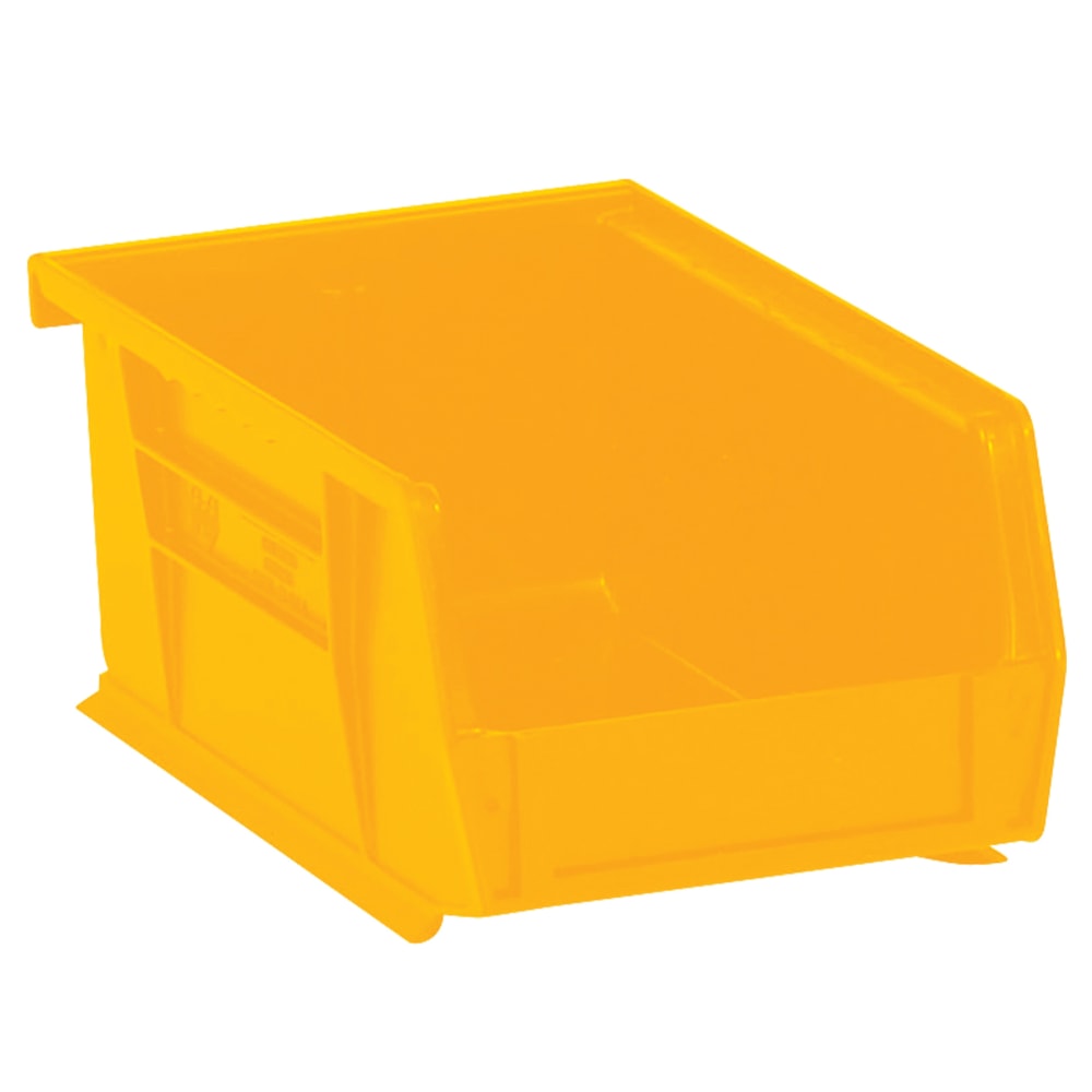 Partners Brand Plastic Stack & Hang Bin Boxes, Small Size, 9 1/4in x 6in x 5in, Yellow, Pack Of 12 MPN:BINP0965Y