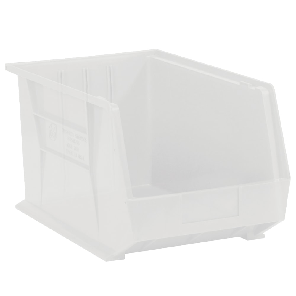 Partners Brand Plastic Stack & Hang Bin Boxes, Medium Size, 10 3/4in x 8 1/4in x 7in, Clear, Pack Of 6 MPN:BINP1087CL