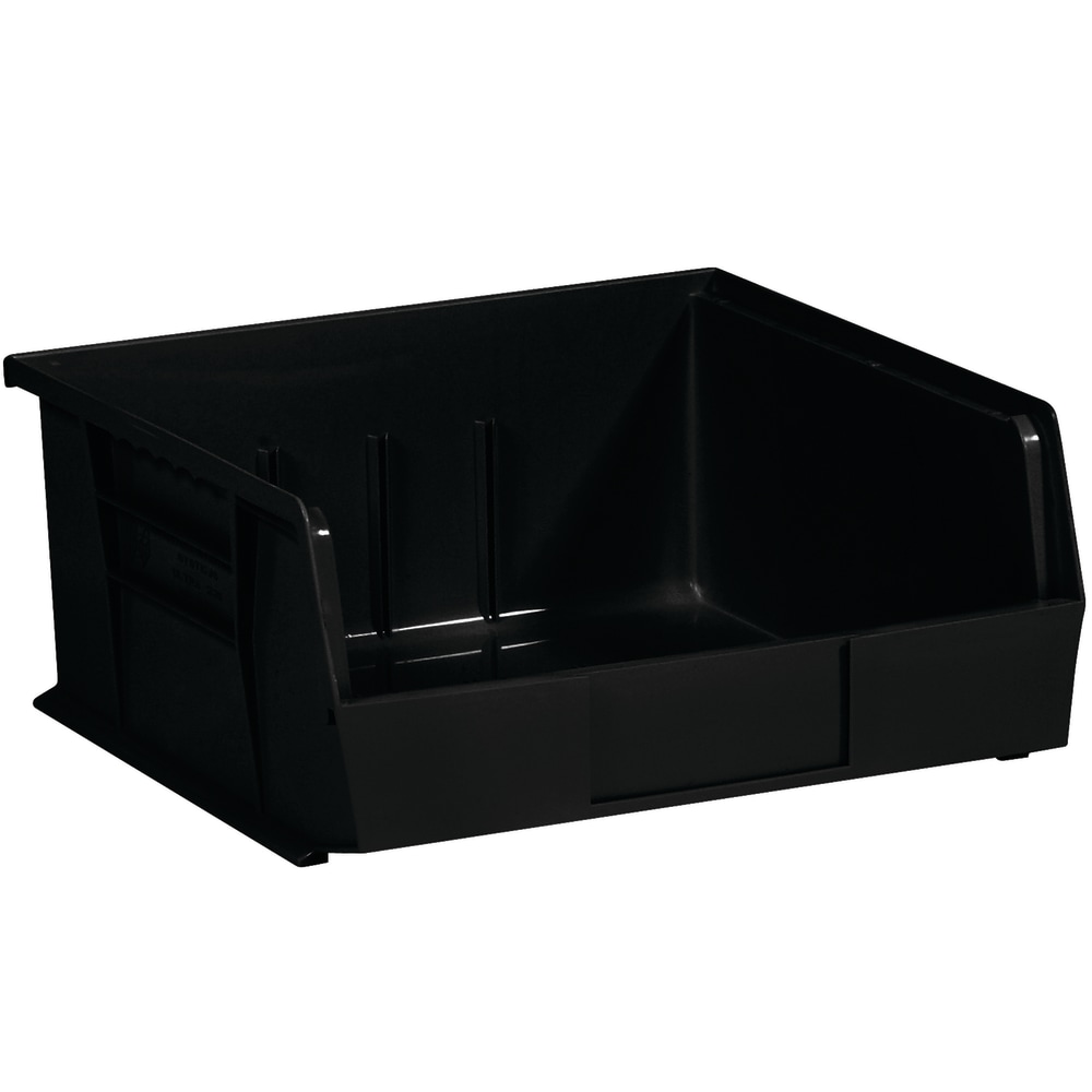 Partners Brand Plastic Stack & Hang Bin Storage Boxes, Small Size, 5in x 11in x 10 7/8in, Black, Case Of 6 MPN:BINP1111K