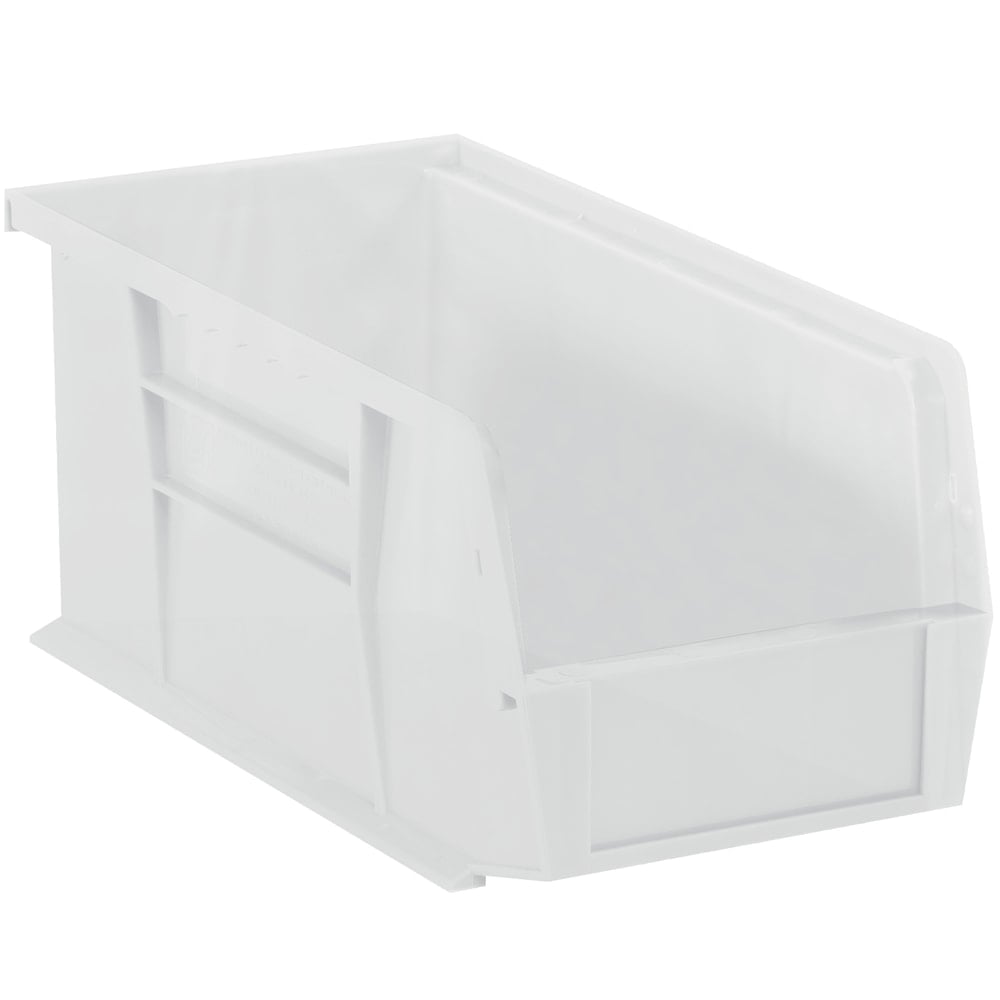 Partners Brand Plastic Stack & Hang Bin Boxes, Small Size, 10 7/8in x 5 1/2in x 5in, Clear, Pack Of 12 MPN:BINP1155CL
