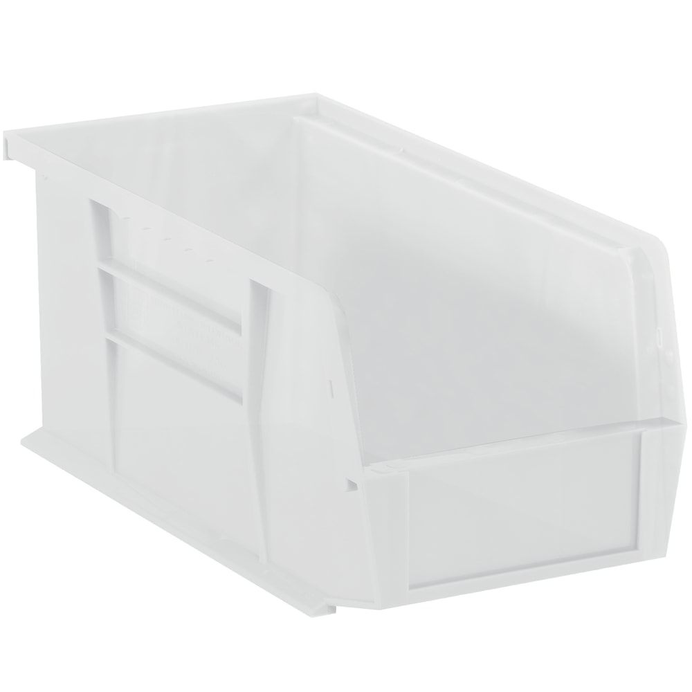 Partners Brand Plastic Stack & Hang Bin Boxes, Medium Size, 14 3/4in x 8 1/4in x 7in, Clear, Pack Of 12 MPN:BINP1487CL