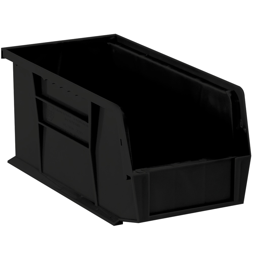 Partners Brand Plastic Stack & Hang Bin Boxes, Medium Size, 14 3/4in x 8 1/4in x 7in, Black, Pack Of 12 MPN:BINP1487K