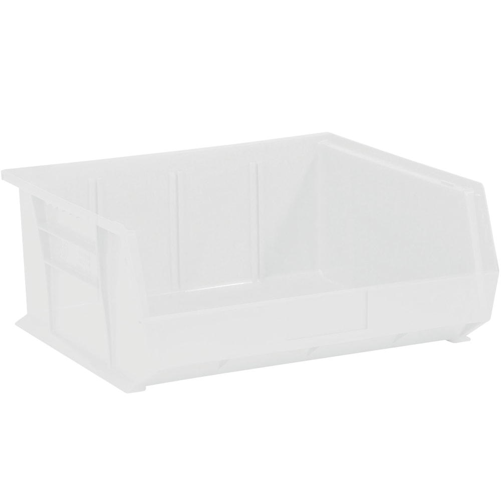 Partners Brand Plastic Stack & Hang Bin Boxes, Medium Size, 14 3/4in x 16 1/2in x 7in, Clear, Pack Of 6 MPN:BINP1516CL