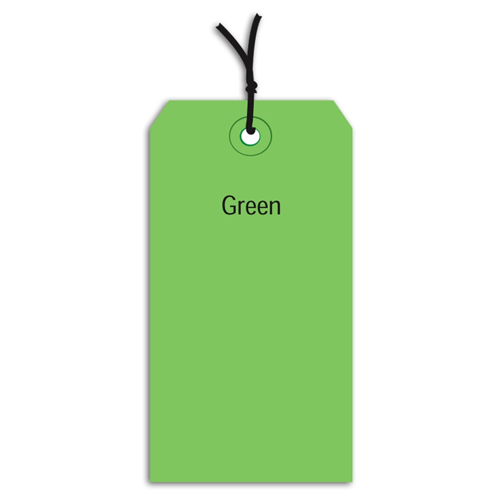 Partners Brand Prestrung Color Shipping Tags, #1, 2 3/4in x 1 3/8in, Green, Box Of 1, 000 MPN:G11012D