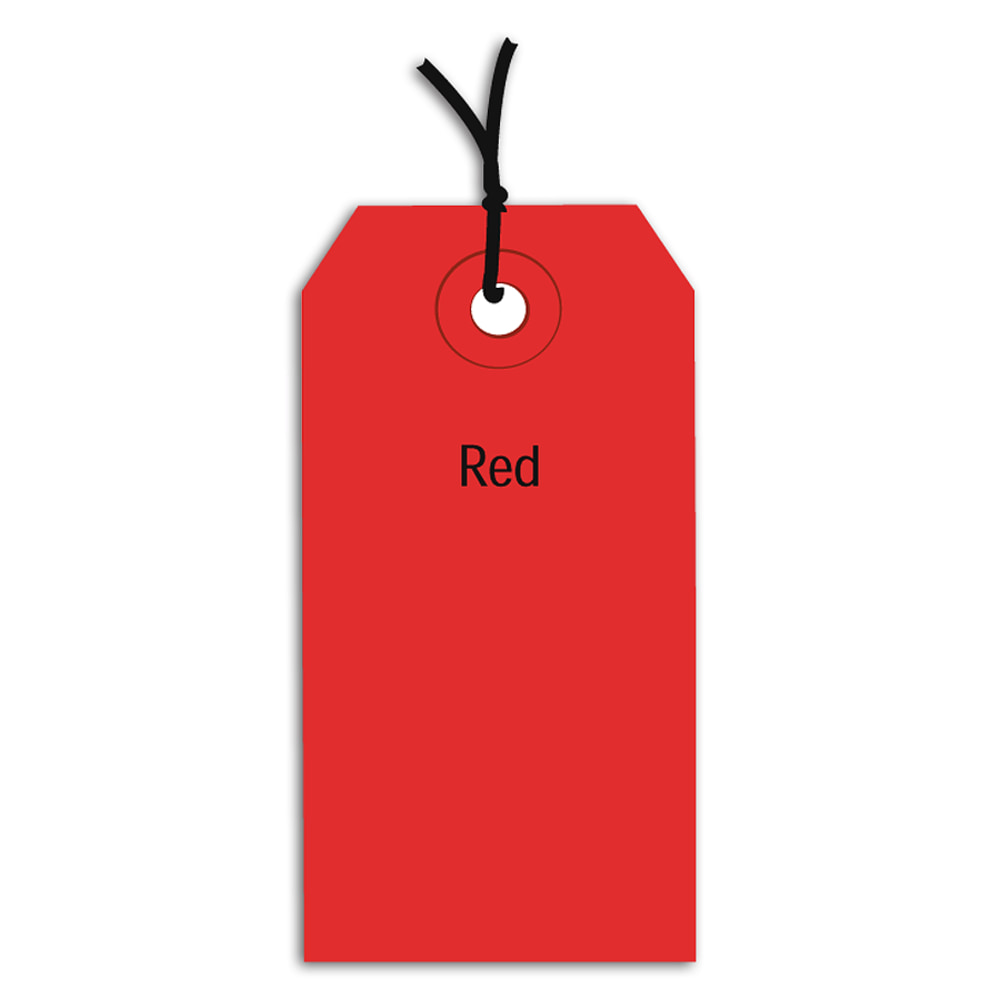 Partners Brand Prestrung Color Shipping Tags, #1, 2 3/4in x 1 3/8in, Red, Box Of 1, 000 MPN:G11012E