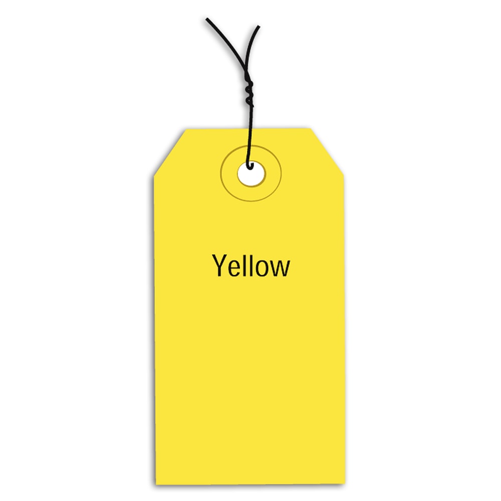 Partners Brand Prewired Color Shipping Tags, #1, 2 3/4in x 1 3/8in, Yellow, Box Of 1, 000 MPN:G11013C