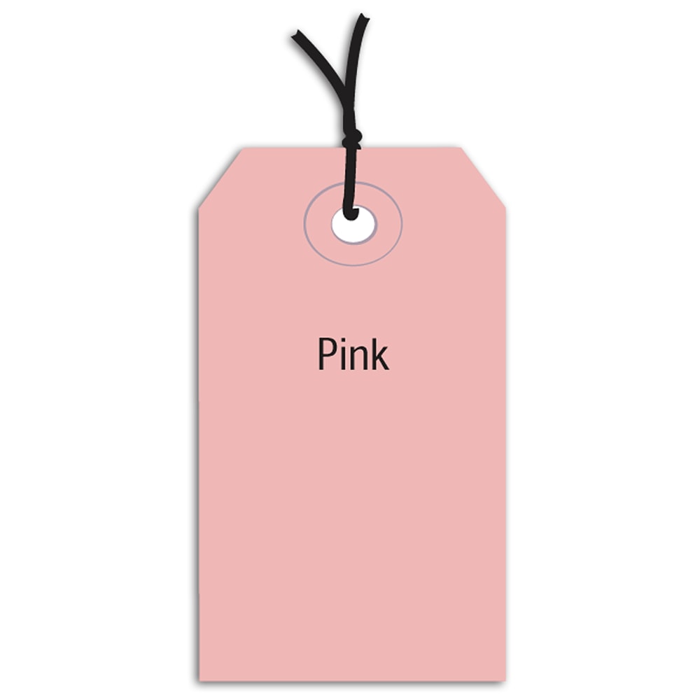 Partners Brand Prestrung Color Shipping Tags, #2, 3 1/4in x 1 5/8in, Pink, Box Of 1, 000 MPN:G11022J