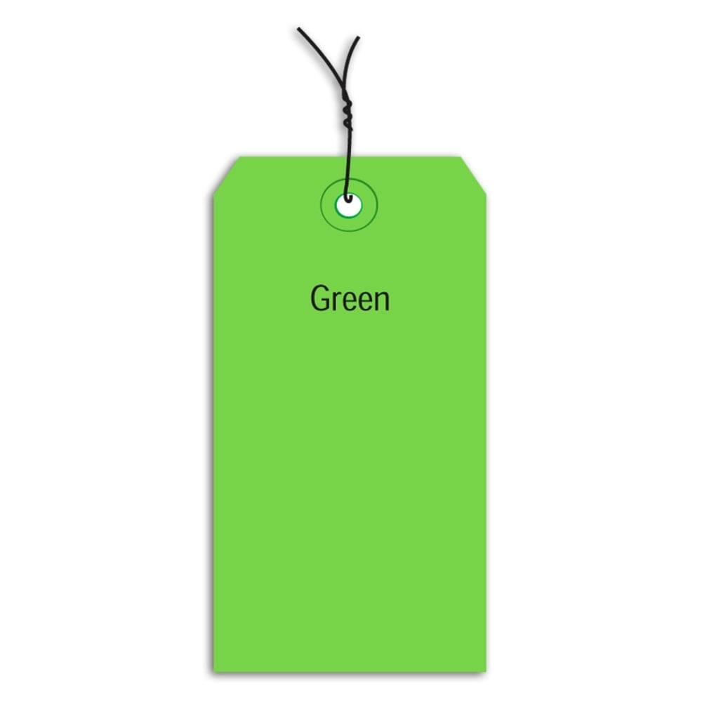 Partners Brand Prewired Color Shipping Tags, #3, 3 3/4in x 1 7/8in, Green, Box Of 1, 000 MPN:G11033D