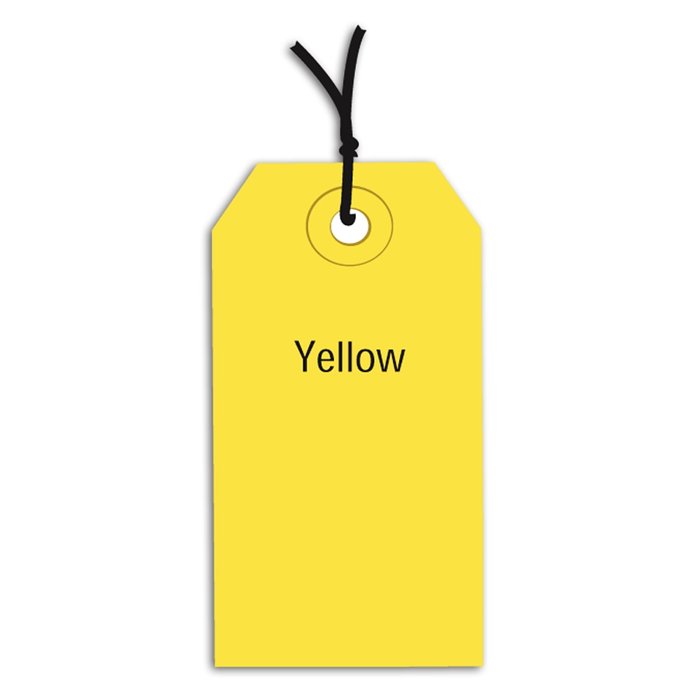Partners Brand Prestrung Color Shipping Tags, #5, 4 3/4in x 2 3/8in, Yellow, Box Of 1, 000 MPN:G11052C