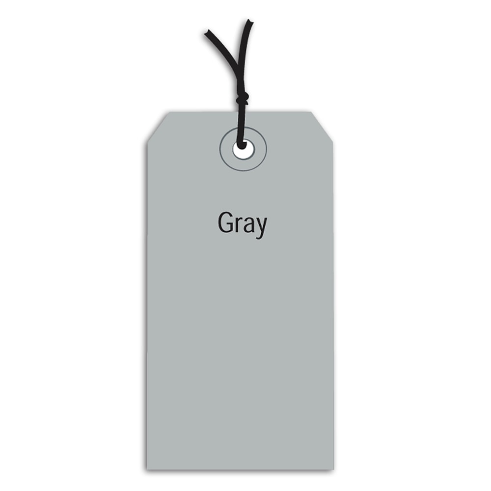Partners Brand Prestrung Color Shipping Tags, #6, 5 1/4in x 2 5/8in, Gray, Box Of 1, 000 MPN:G11062F