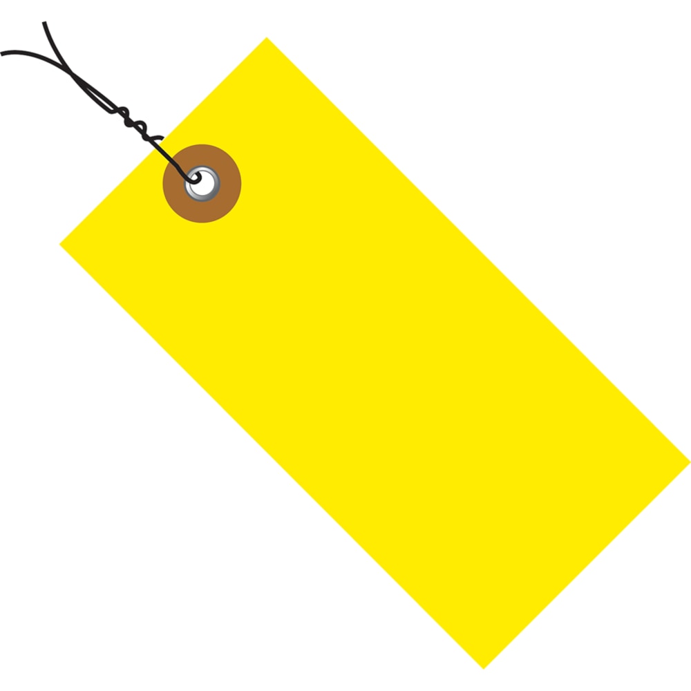 Tyvek Prewired Shipping Tags, #8, 6 1/4in x 3 1/8in, Yellow, Box Of 100 MPN:G14083B