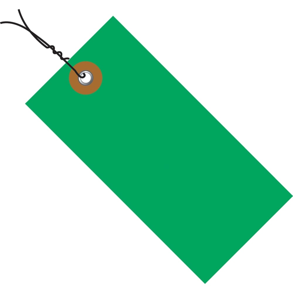 Tyvek Prewired Shipping Tags, #8, 6 1/4in x 3 1/8in, Green, Box Of 100 MPN:G14083C