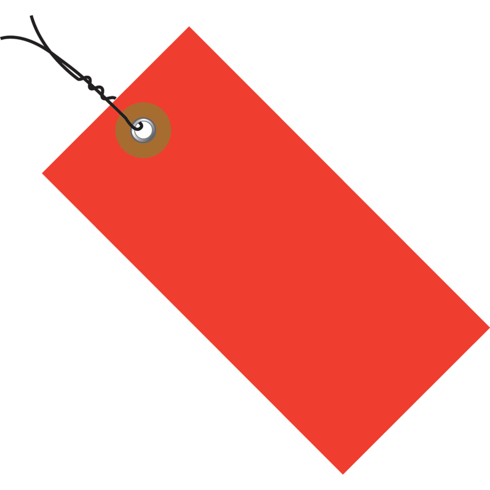 Tyvek Prewired Shipping Tags, #8, 6 1/4in x 3 1/8in, Red, Box Of 100 MPN:G14083D
