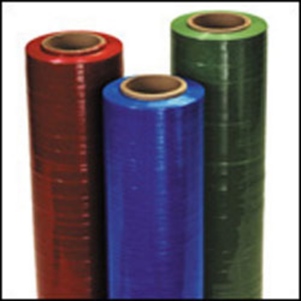 Partners Brand Cast Color Hand Stretch Film, 80 Gauge, 18in x 1500ft, Red, Pack Of 4 MPN:SF188CRED
