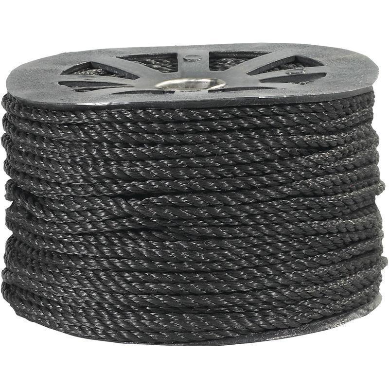 Partners Brand Twisted Polypropylene Rope, 1, 150 Lb, 1/4in x 600ft, Black MPN:TWR103