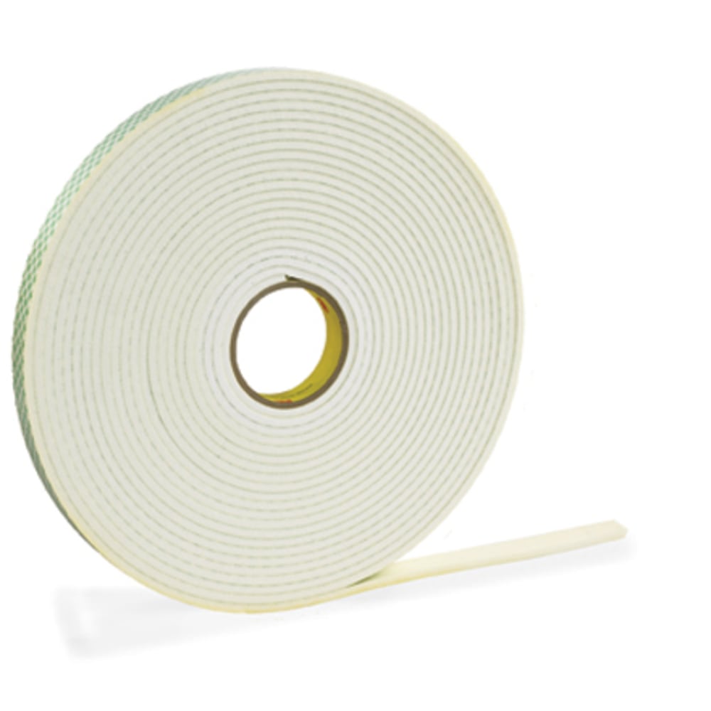 3M 4462 Double Sided Foam Tape, 1/2in x 5 Yd., White, 1/32in MPN:T9534462R