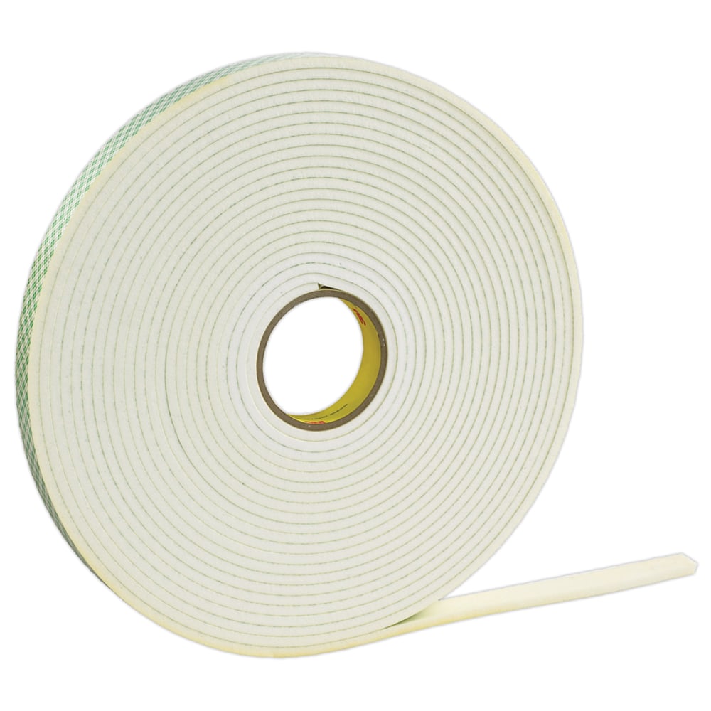 3M 4462 Double Sided Foam Tape, 1/2in x 36 Yd., 1/16in, White, Case Of 18 MPN:T9534466