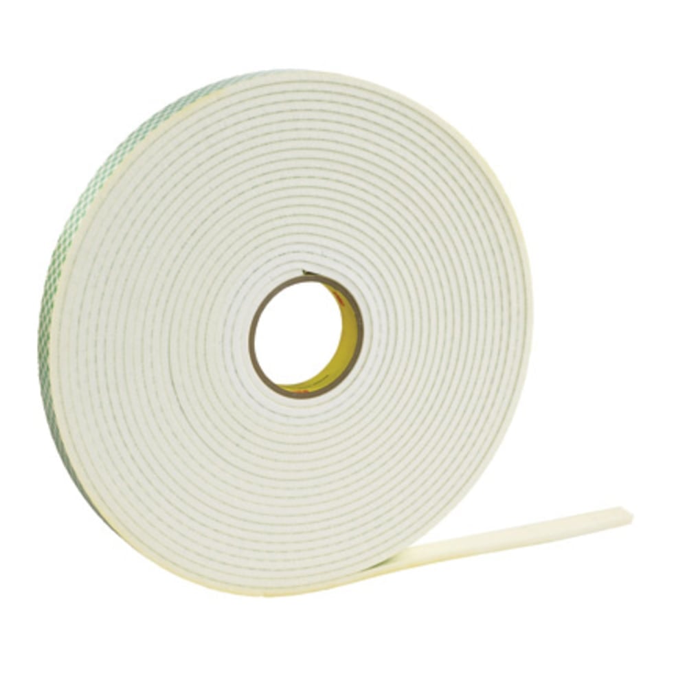3M 4004 Double Sided Foam Tape, 1in x 18 Yd., 1/4in, Natural MPN:T95540041PK
