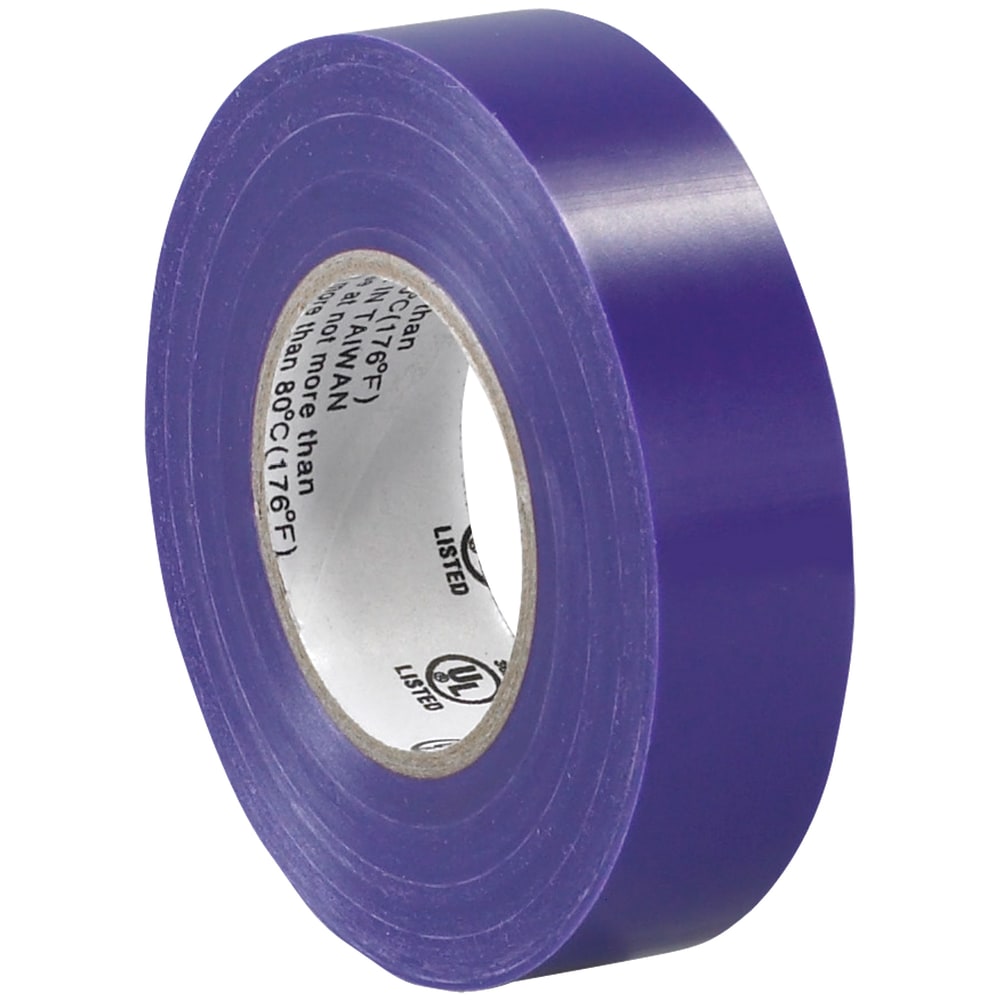 Tape Logic 6180 Electrical Tape, 1.25in Core, 0.75in x 60ft, Purple, Case Of 10 MPN:T96461810PKM
