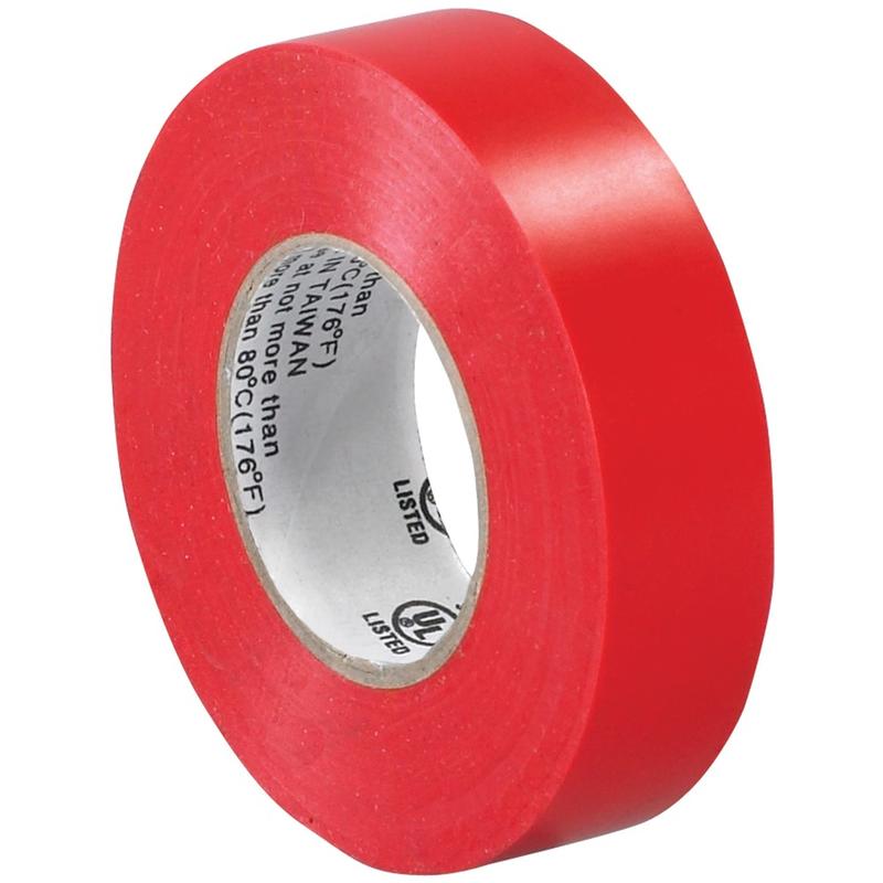 Tape Logic 6180 Electrical Tape, 1.25in Core, 0.75in x 60ft, Red, Case Of 10 MPN:T96461810PKR