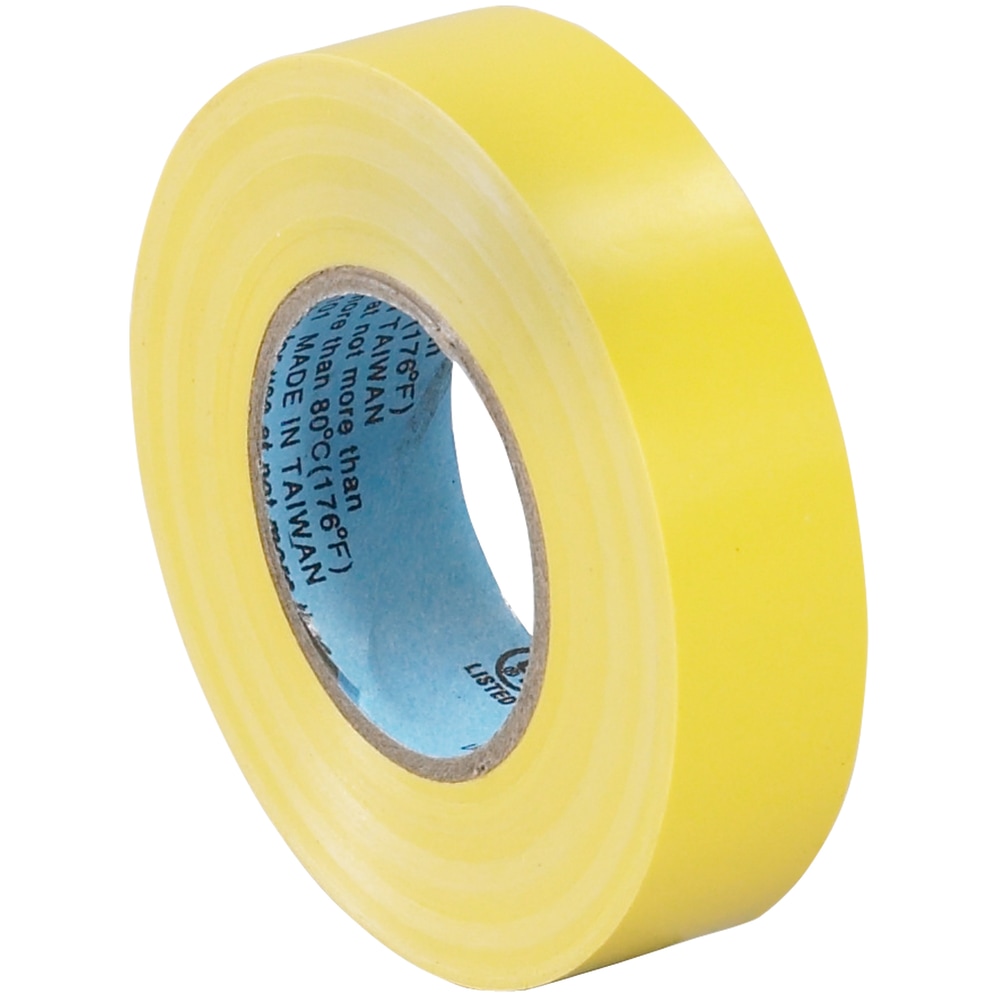 Tape Logic 6180 Electrical Tape, 1.25in Core, 0.75in x 60ft, Yellow, Case Of 10 MPN:T96461810PKY