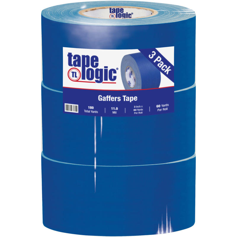 Tape Logic Gaffers Tape, 3in x 60 Yd., 11 Mil, Blue, Case Of 3 Rolls MPN:T98818BLU3PK
