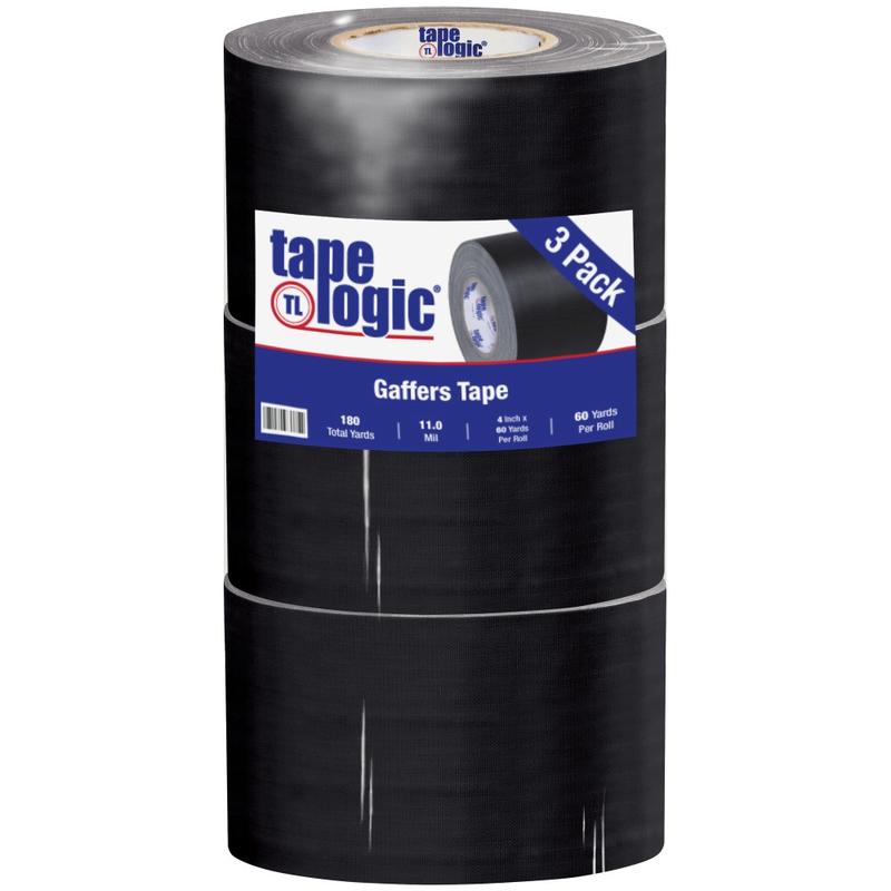 Tape Logic Gaffers Tape, 4in x 60 Yd., 11 Mil, Black, Case Of 3 Rolls MPN:T98918B3PK