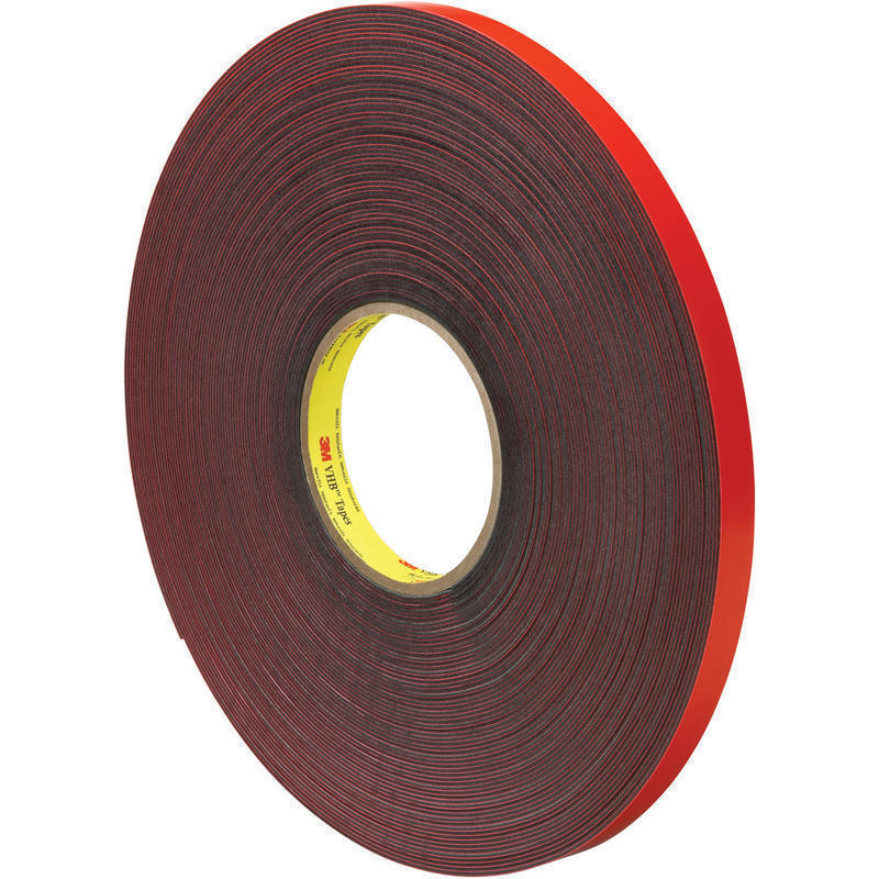 3M VHB 4611 Tape, 1.5in Core, 0.5in x 5 Yd., Gray/Red MPN:VHB461112R