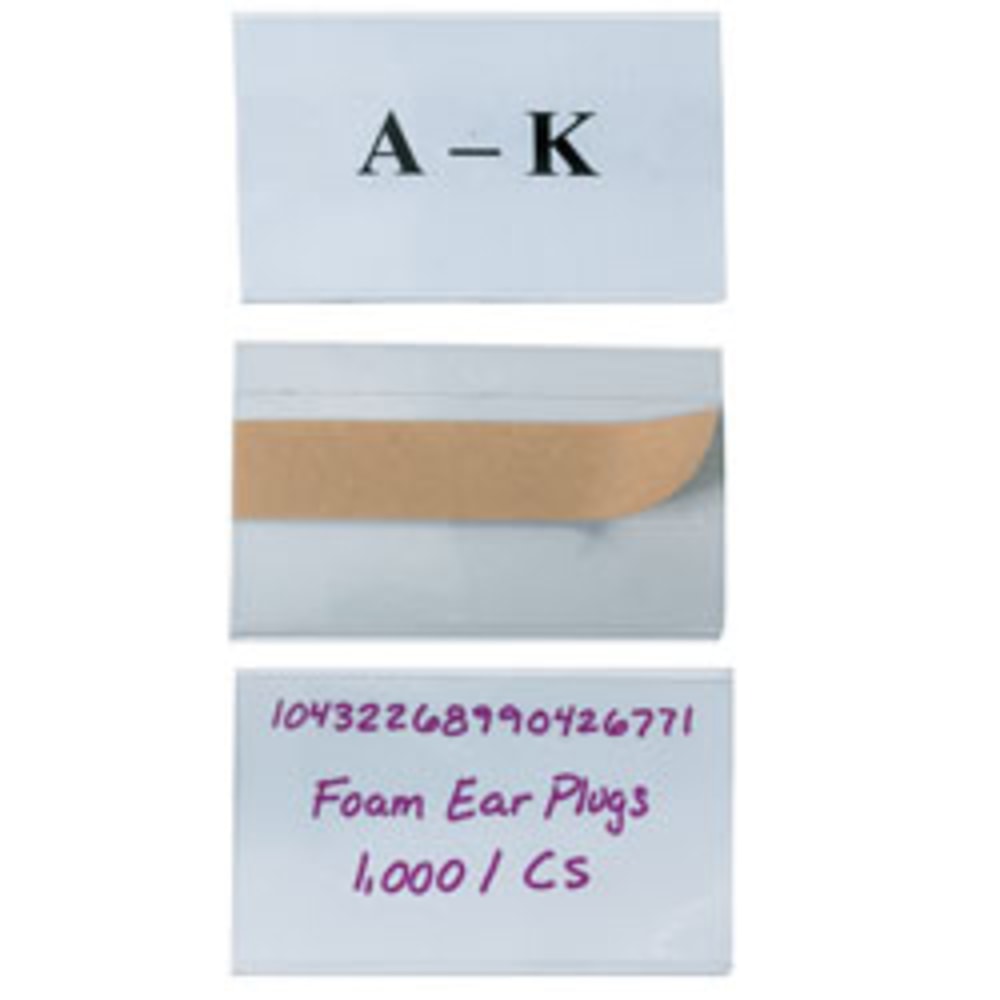Open Edge Plastic Label Holders, 3in x 5in, Clear, Pack Of 50 MPN:LH105