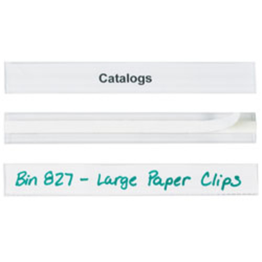HOL-DEX Self-Adhesive Plastic Label Holders, 3/4in x 6in, Clear, Pack Of 12 MPN:LH111