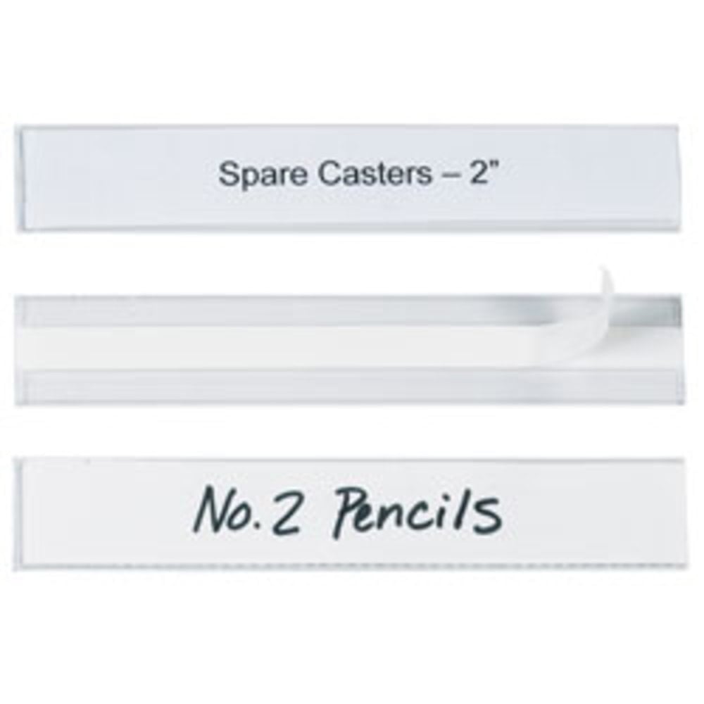 HOL-DEX Self-Adhesive Plastic Label Holders, 1in x 6in, Clear, Pack Of 12 MPN:LH112