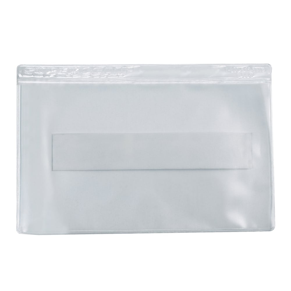 SUPERSCAN Press-On Vinyl Envelopes, 3-1/2in x 2in, Clear, Pack Of 50 Envelopes MPN:LH207
