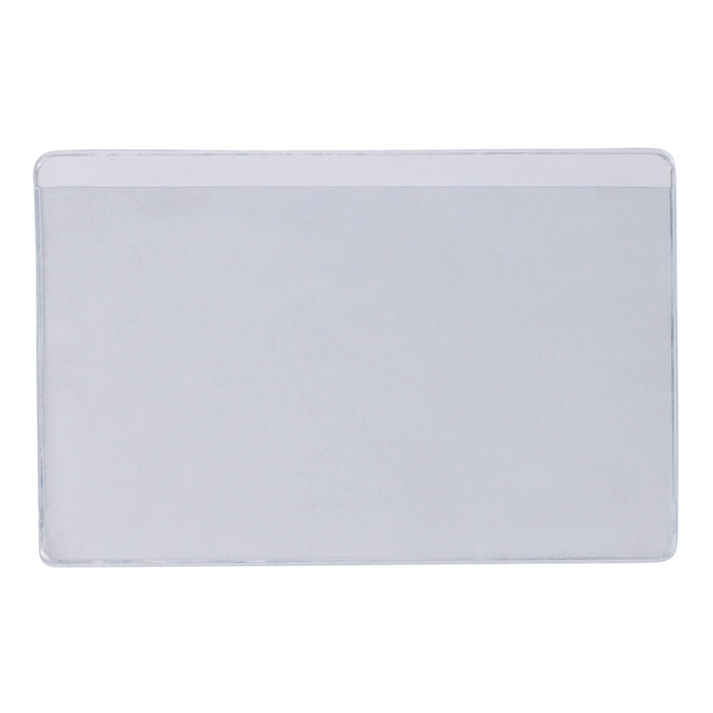 SUPERSCAN Press-On Vinyl Envelopes, Long Side Open, 3in x 5in, Clear, Pack of 50 Envelopes MPN:LH208