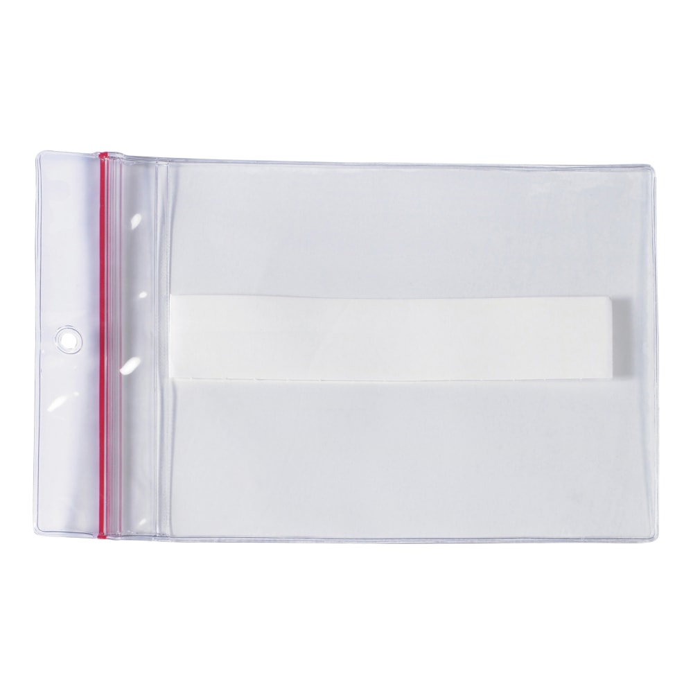 SUPERSCAN Press-On Vinyl Envelopes, Reclosable, 5in x 8in, Clear, Pack Of 25 Envelopes MPN:LH237