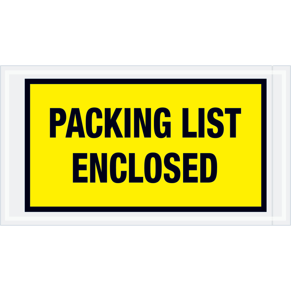 Tape Logic Preprinted Packing List Envelopes, Packing List Enclosed, 5 1/2in x 10in, Yellow, Case Of 1, 000 MPN:PL425
